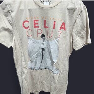 Cream Short Sleeve Tee with Vintage Graphic Design